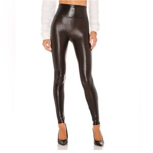 Spanx faux leather croc shine leggings